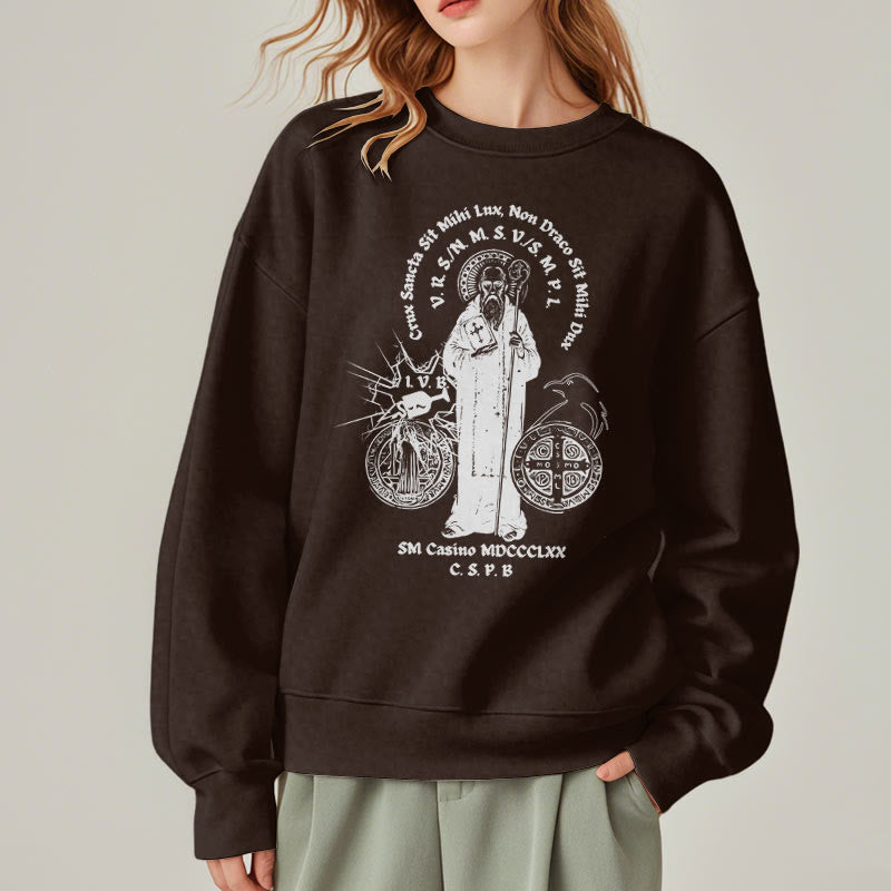 Christianartworkshop Sweatshirt im klassischen Stil mit der Figur des Heiligen Benedikt, mit Fleecefutter aus Polyester - image 18