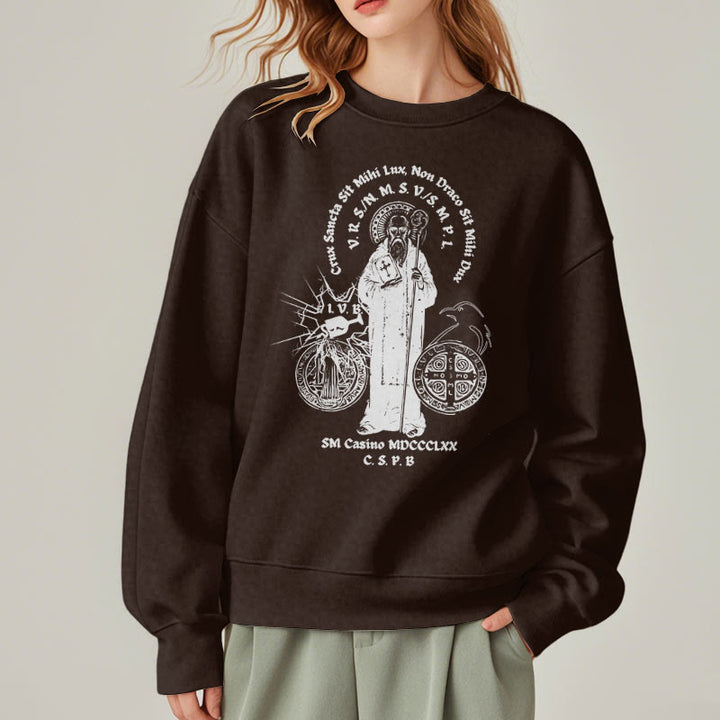 Christianartworkshop Sweatshirt im klassischen Stil mit der Figur des Heiligen Benedikt, mit Fleecefutter aus Polyester - image 18