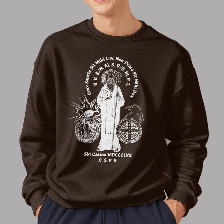 Christianartworkshop Sweatshirt im klassischen Stil mit der Figur des Heiligen Benedikt, mit Fleecefutter aus Polyester - image 17