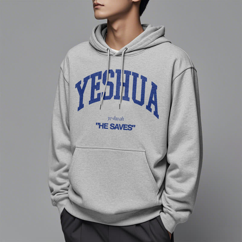 Christianartworkshop Klassischer Stil Yeshua He Saves Polyester-Kapuzenpullover mit Fleecefutter