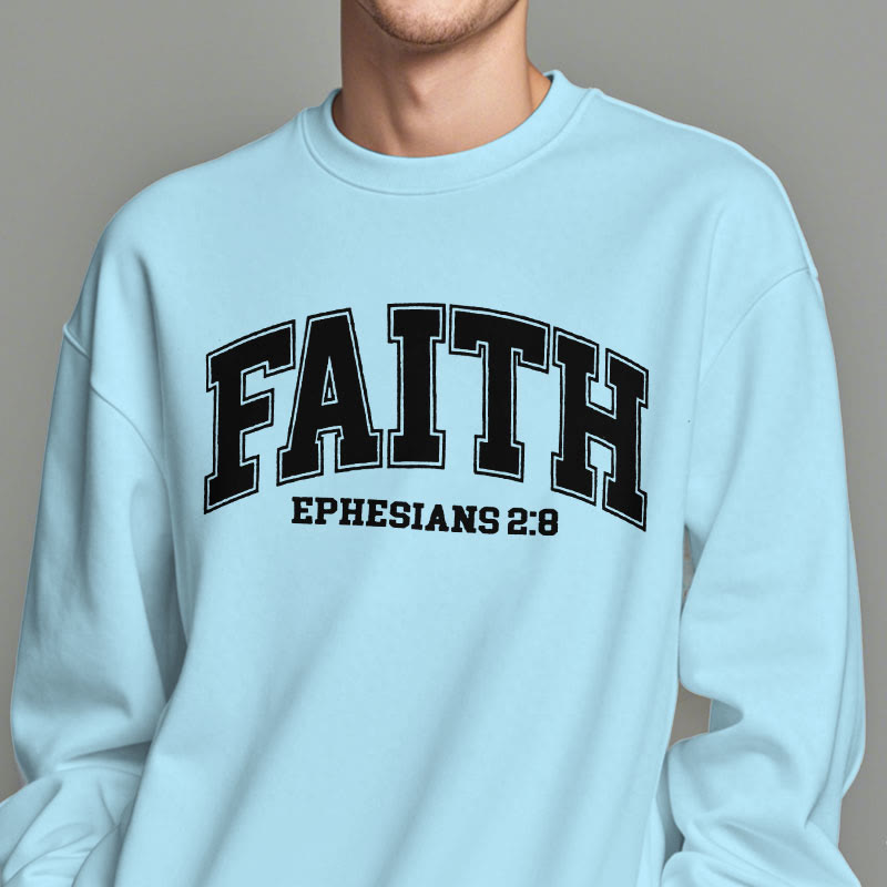 Christianartworkshop Modern Style Faith Epheser 2:8 Fleecegefüttertes Polyester-Sweatshirt