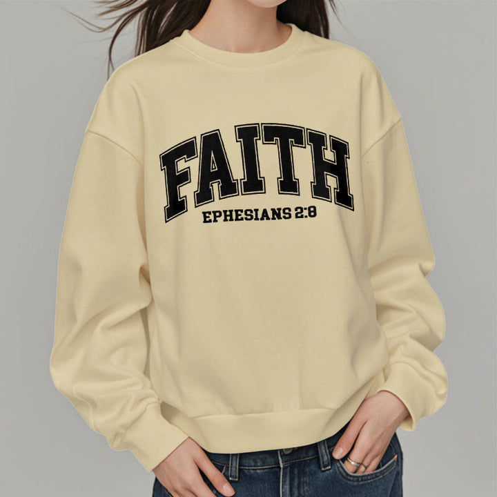 Christianartworkshop Modern Style Faith Epheser 2:8 Fleecegefüttertes Polyester-Sweatshirt