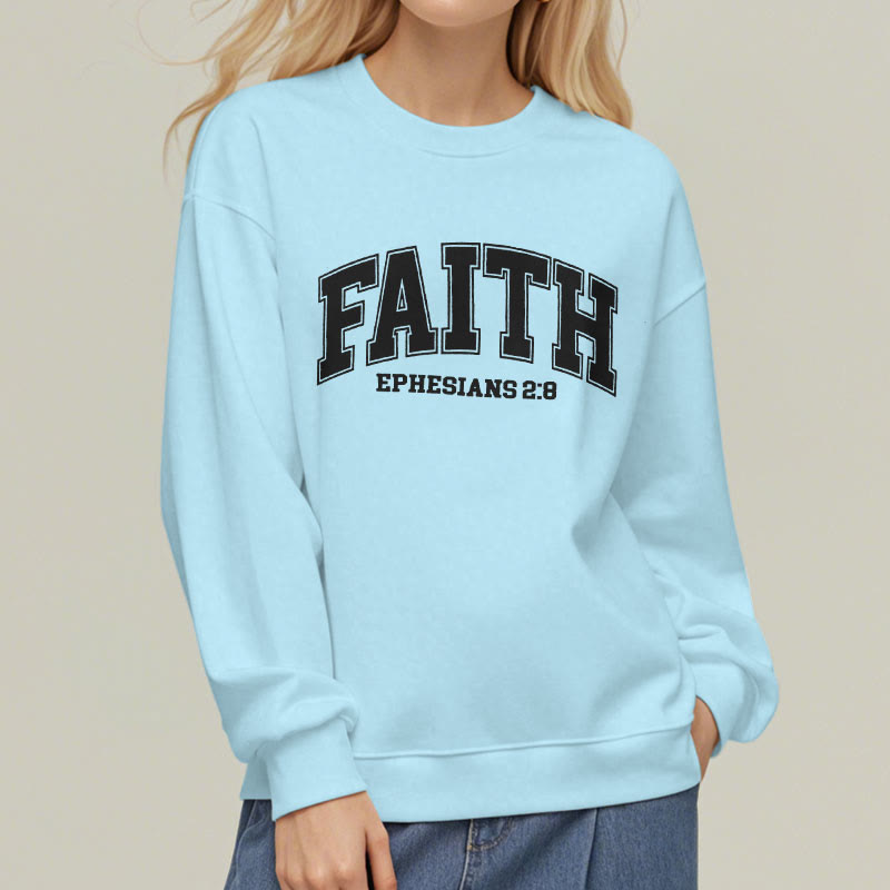 Christianartworkshop Modern Style Faith Epheser 2:8 Fleecegefüttertes Polyester-Sweatshirt