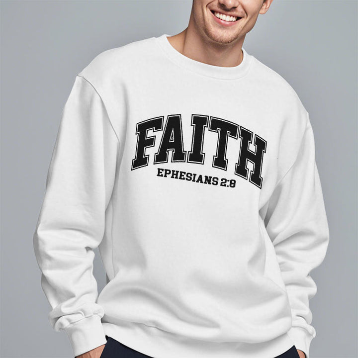 Christianartworkshop Modern Style Faith Epheser 2:8 Fleecegefüttertes Polyester-Sweatshirt