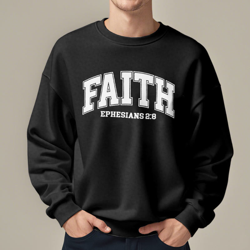 Christianartworkshop Modern Style Faith Epheser 2:8 Fleecegefüttertes Polyester-Sweatshirt