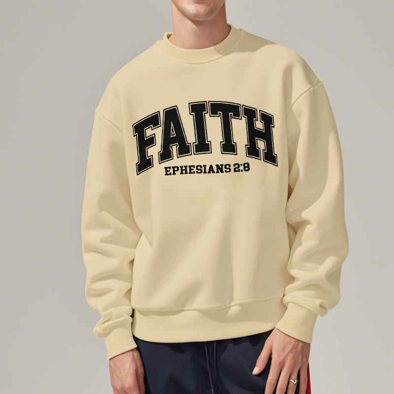 Christianartworkshop Modern Style Faith Epheser 2:8 Fleecegefüttertes Polyester-Sweatshirt