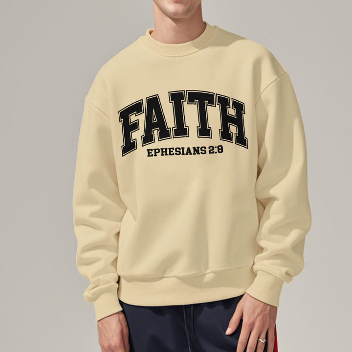 Christianartworkshop Modern Style Faith Epheser 2:8 Fleecegefüttertes Polyester-Sweatshirt