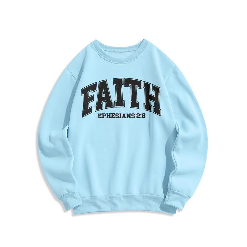 Christianartworkshop Modern Style Faith Epheser 2:8 Fleecegefüttertes Polyester-Sweatshirt - Blau - 2XL - image 25