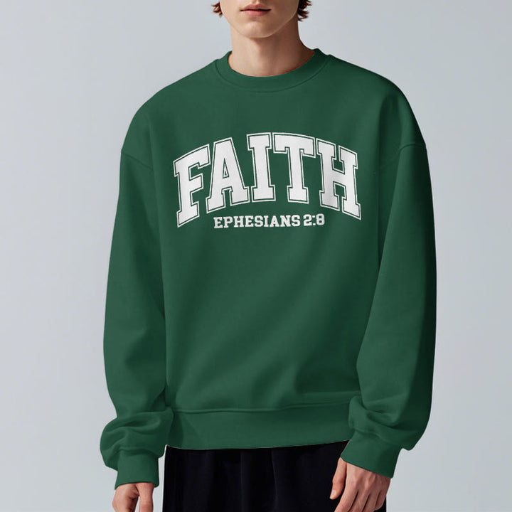 Christianartworkshop Modern Style Faith Epheser 2:8 Fleecegefüttertes Polyester-Sweatshirt - image 1
