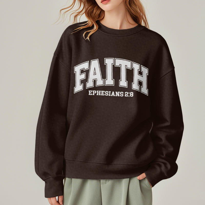 Christianartworkshop Modern Style Faith Epheser 2:8 Fleecegefüttertes Polyester-Sweatshirt