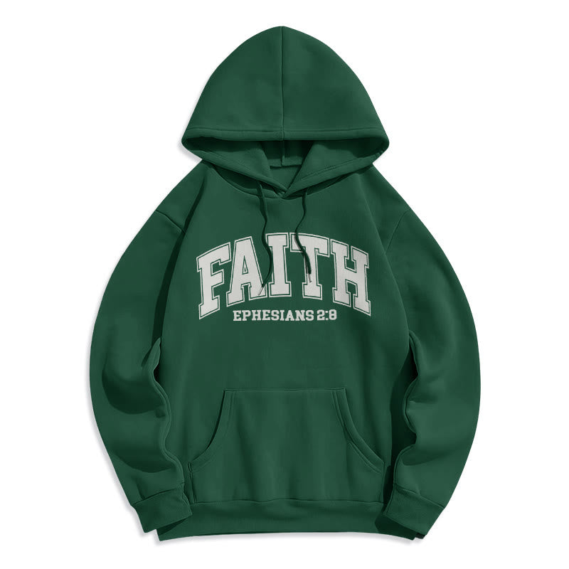 Christianartworkshop Modern Style Faith Epheser 2:8 Fleecegefütterter Polyester-Kapuzenpullover