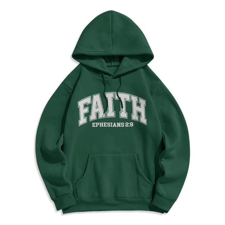 Christianartworkshop Modern Style Faith Epheser 2:8 Fleecegefütterter Polyester-Kapuzenpullover