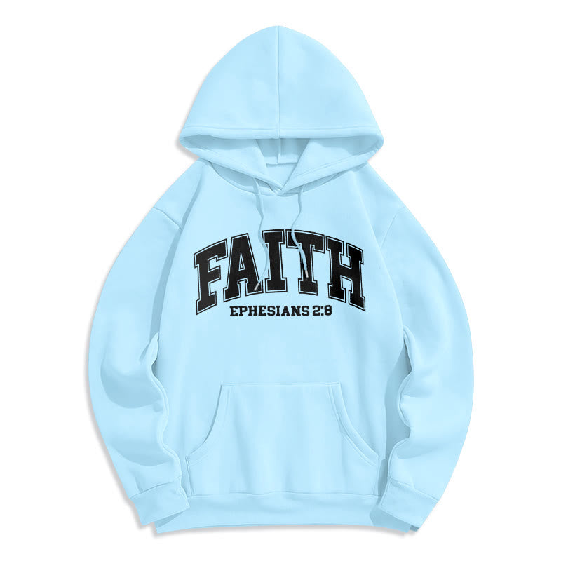 Christianartworkshop Modern Style Faith Epheser 2:8 Fleecegefütterter Polyester-Kapuzenpullover - Blau - 2XL - image 30