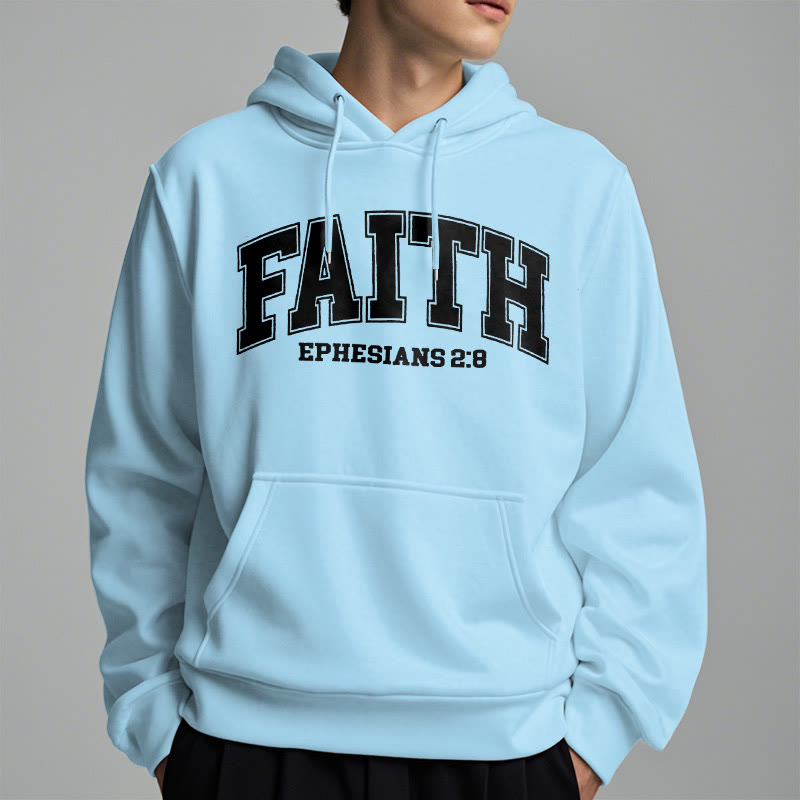 Christianartworkshop Modern Style Faith Epheser 2:8 Fleecegefütterter Polyester-Kapuzenpullover - image 32