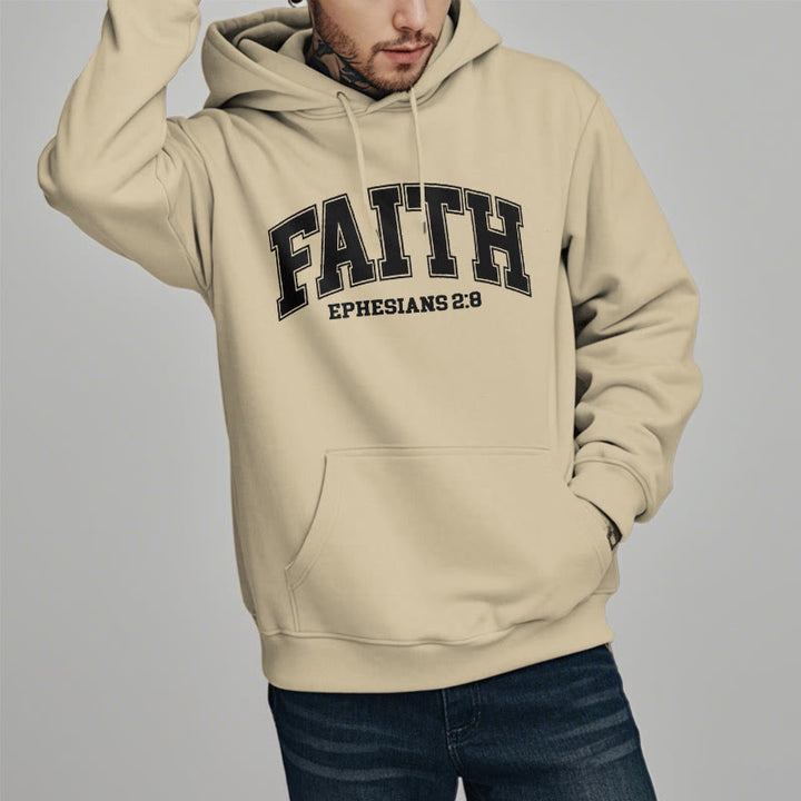 Christianartworkshop Modern Style Faith Epheser 2:8 Fleecegefütterter Polyester-Kapuzenpullover