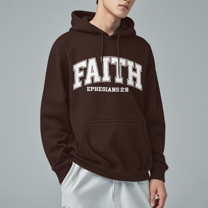 Christianartworkshop Modern Style Faith Epheser 2:8 Fleecegefütterter Polyester-Kapuzenpullover