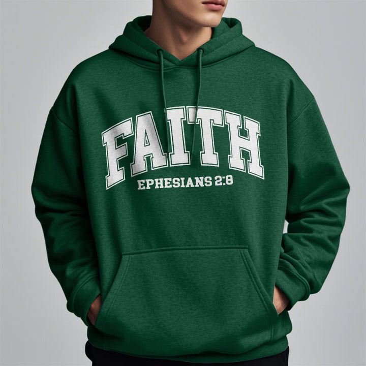 Christianartworkshop Modern Style Faith Epheser 2:8 Fleecegefütterter Polyester-Kapuzenpullover