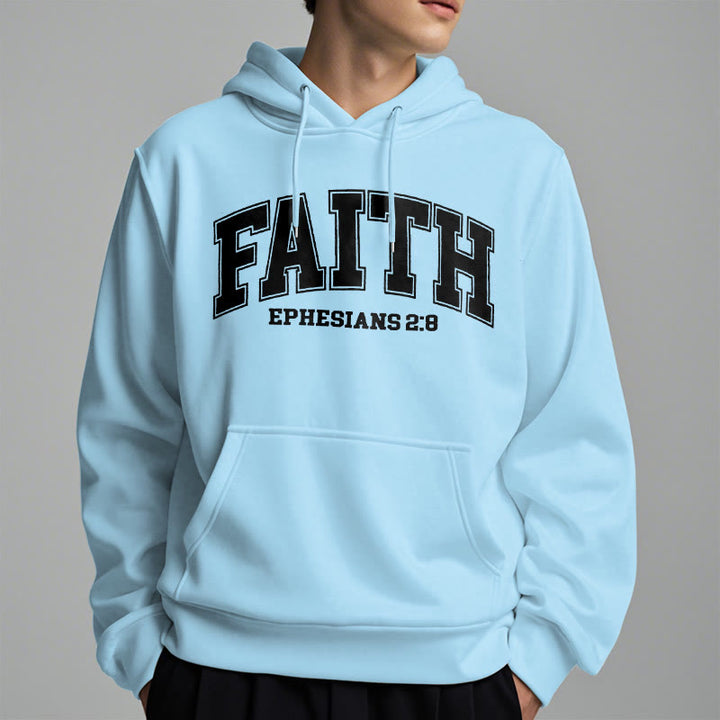 Christianartworkshop Modern Style Faith Epheser 2:8 Fleecegefütterter Polyester-Kapuzenpullover