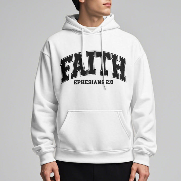 Christianartworkshop Modern Style Faith Epheser 2:8 Fleecegefütterter Polyester-Kapuzenpullover