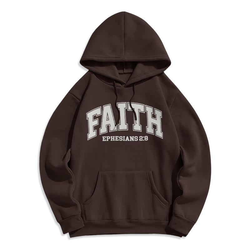 Christianartworkshop Modern Style Faith Epheser 2:8 Fleecegefütterter Polyester-Kapuzenpullover