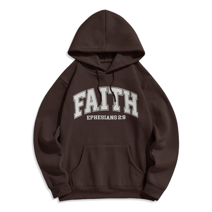Christianartworkshop Modern Style Faith Epheser 2:8 Fleecegefütterter Polyester-Kapuzenpullover