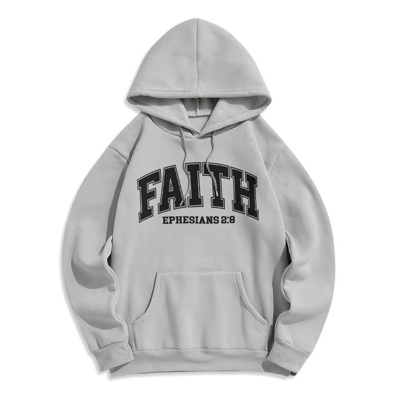 Christianartworkshop Modern Style Faith Epheser 2:8 Fleecegefütterter Polyester-Kapuzenpullover