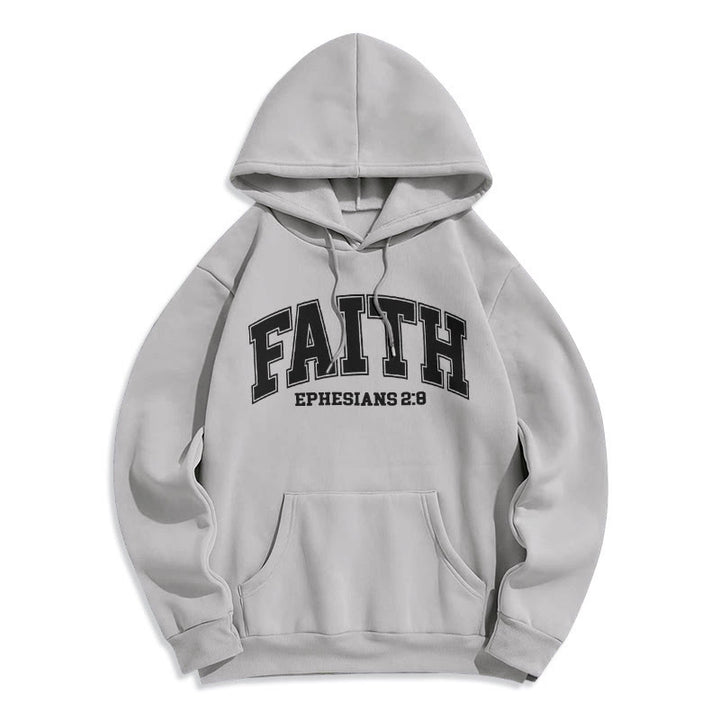Christianartworkshop Modern Style Faith Epheser 2:8 Fleecegefütterter Polyester-Kapuzenpullover