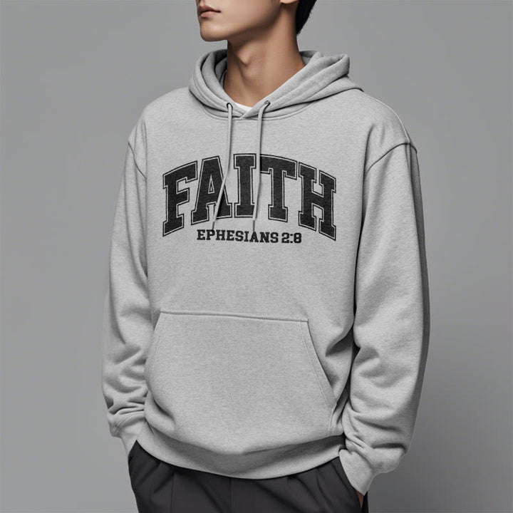 Christianartworkshop Modern Style Faith Epheser 2:8 Fleecegefütterter Polyester-Kapuzenpullover
