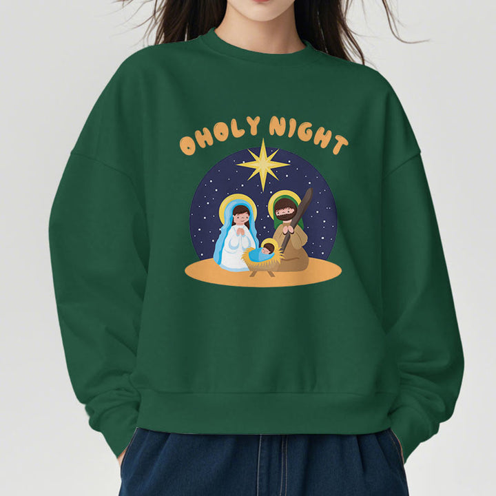 Christianartworkshop Farbiges Sweatshirt mit Krippenmotiv aus Fleece-gefüttertem Polyester - image 23