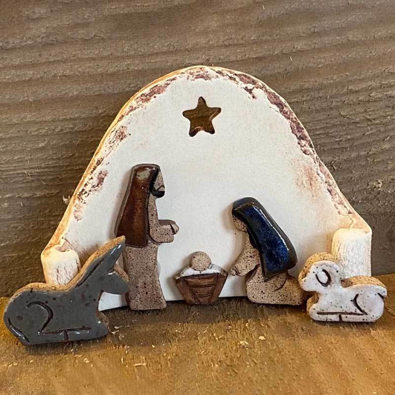 Christianartworkshop Weihnachtskrippe im klassischen Stil, Stern, Kunstharz, Schreibtisch-Dekoration