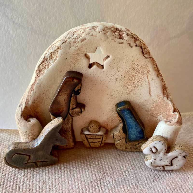 Christianartworkshop Weihnachtskrippe im klassischen Stil, Stern, Kunstharz, Schreibtisch-Dekoration