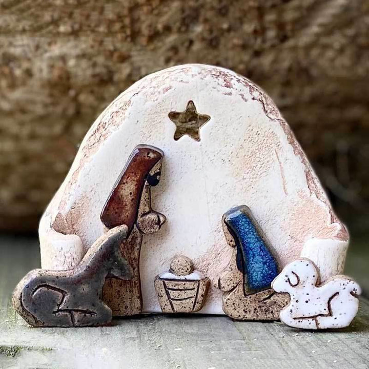 Christianartworkshop Weihnachtskrippe im klassischen Stil, Stern, Kunstharz, Schreibtisch-Dekoration