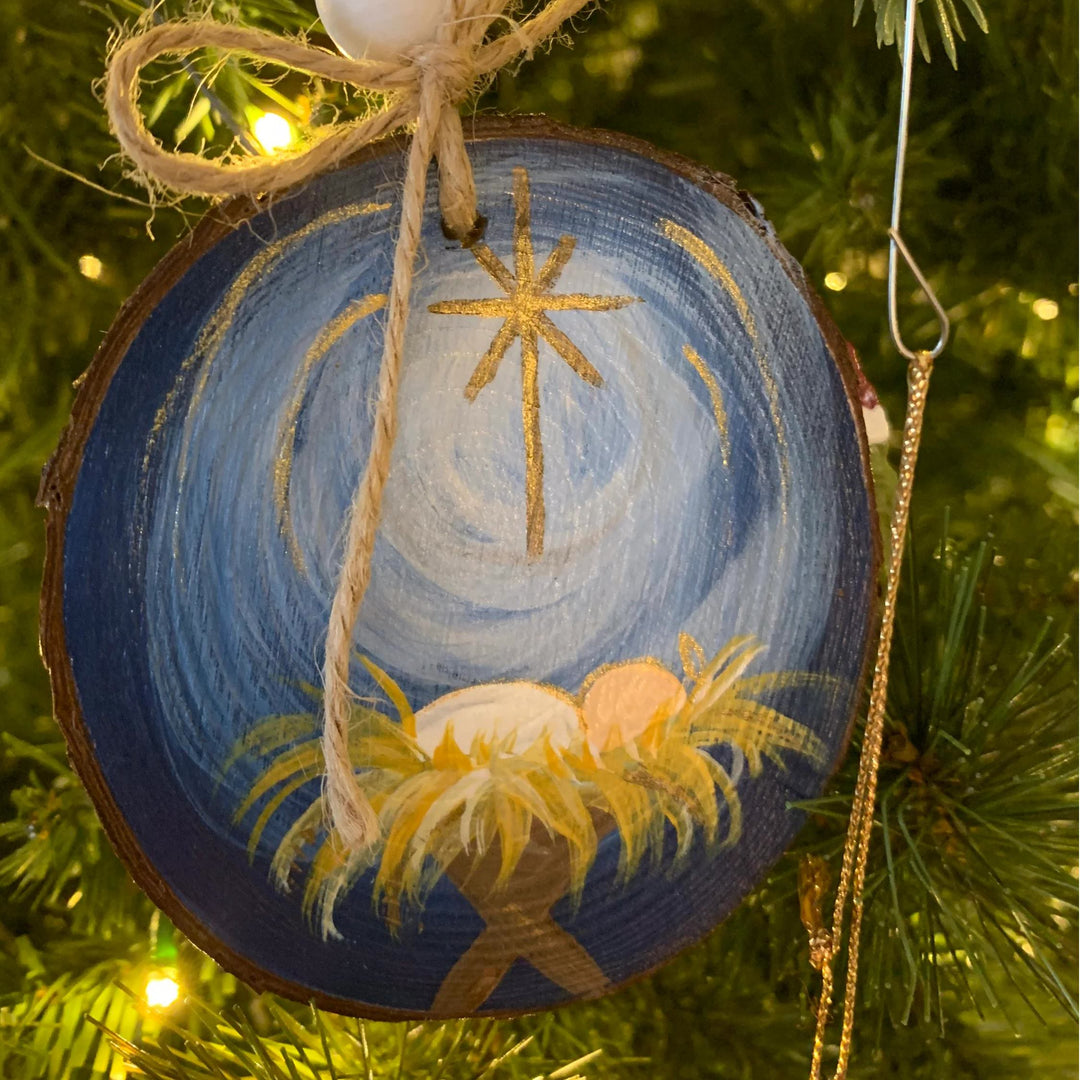 Christianartworkshop Weihnachtskrippe im farbigen Stil, Weihnachtskrippe aus Holz zum Aufhängen - Stil A - image 0