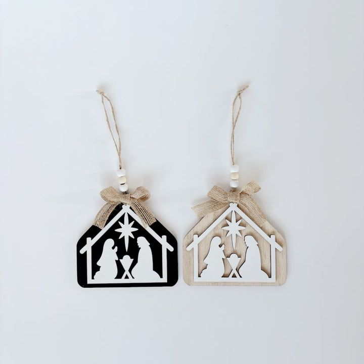 Christianartworkshop Weihnachtskrippe im minimalistischen Stil, Silhouette, Weihnachtskrippe, hängende Ornamente - image 4