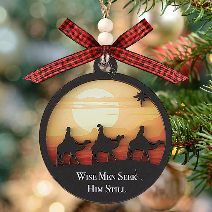 Christianartworkshop Klassischer farbiger Stil, weiser Mann, suche ihn immer noch, Weihnachtsdekoration zum Aufhängen - image 2