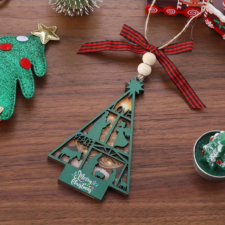 Christianartworkshop Weihnachtskrippe im klassischen Stil, Baumform, Weihnachtskrippe, hängende Ornamente - image 5