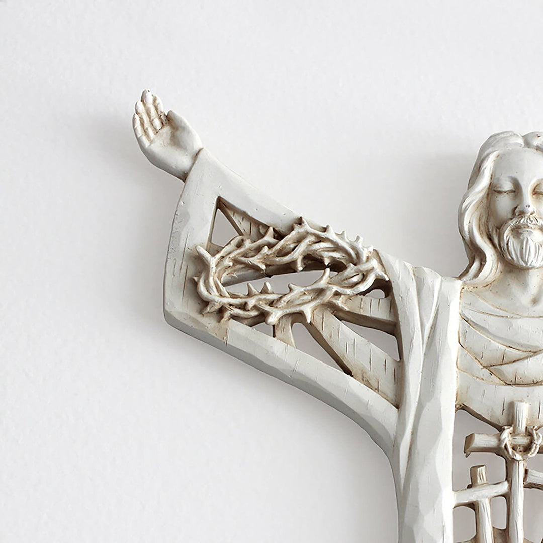 Christianartworkshop Klassischer Stil, handgefertigte Jesusfigur mit geöffneten Armen, Schreibtischdekoration, Ornament