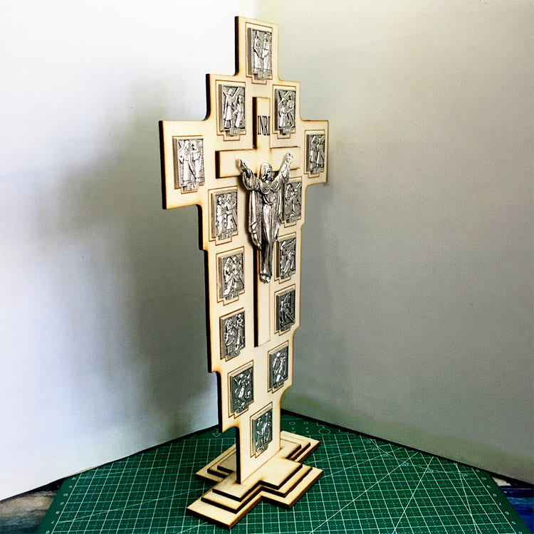 Christianartworkshop Kruzifix-Kreuz im klassischen Stil, Jesus-Figur, Schreibtisch-Dekoration, Ornament