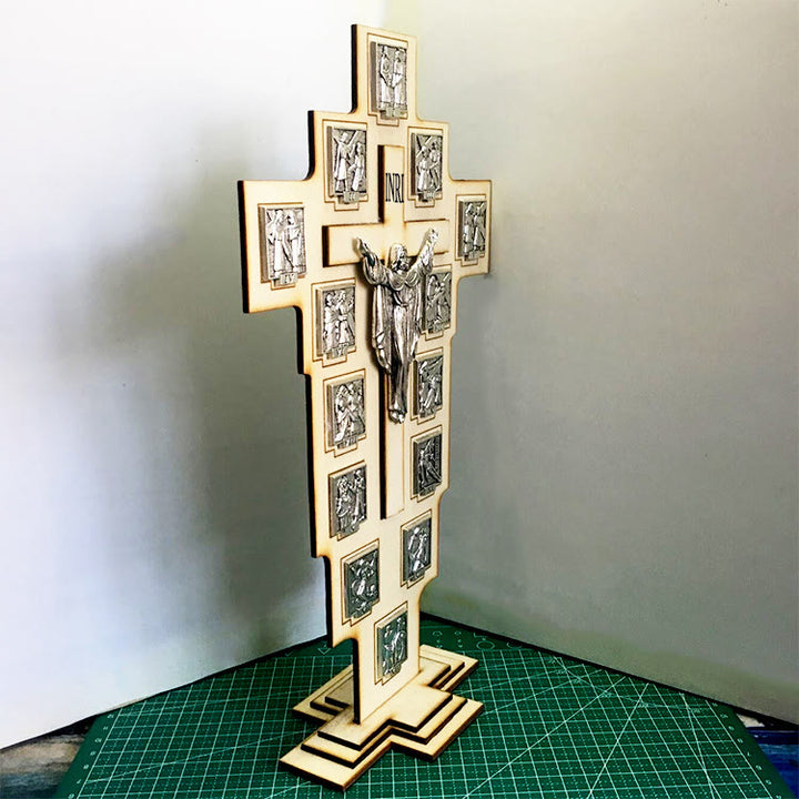 Christianartworkshop Kruzifix-Kreuz im klassischen Stil, Jesus-Figur, Schreibtisch-Dekoration, Ornament