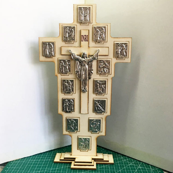 Christianartworkshop Kruzifix-Kreuz im klassischen Stil, Jesus-Figur, Schreibtisch-Dekoration, Ornament