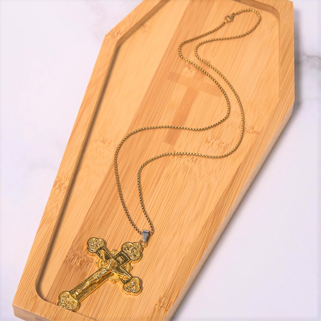 Christianartworkshop Halskette mit Anhänger im klassischen Stil, mehrfarbig, aus Legierung, Kruzifix, Glaube