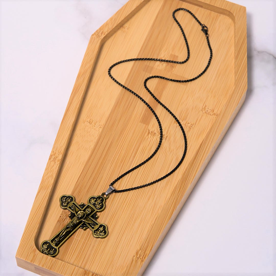 Christianartworkshop Halskette mit Anhänger im klassischen Stil, mehrfarbig, aus Legierung, Kruzifix, Glaube