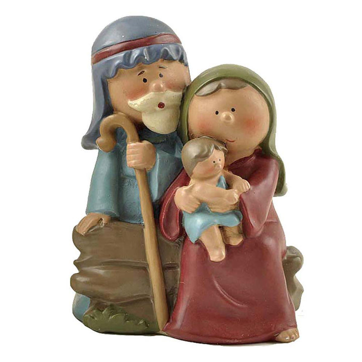 Christianartworkshop Skulptur im Cartoon-Stil der Heiligen Familie, stereoskopische Desktop-Ornamente aus Kunstharz