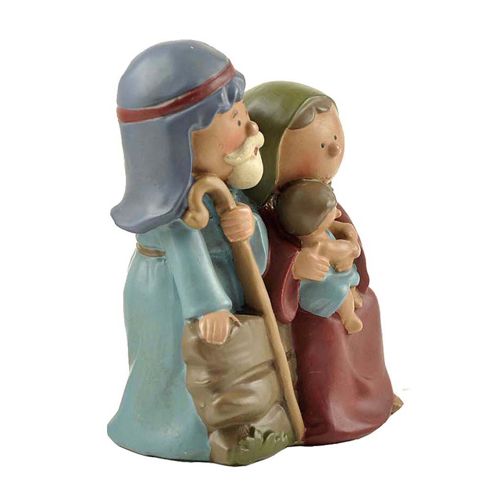 Christianartworkshop Skulptur im Cartoon-Stil der Heiligen Familie, stereoskopische Desktop-Ornamente aus Kunstharz