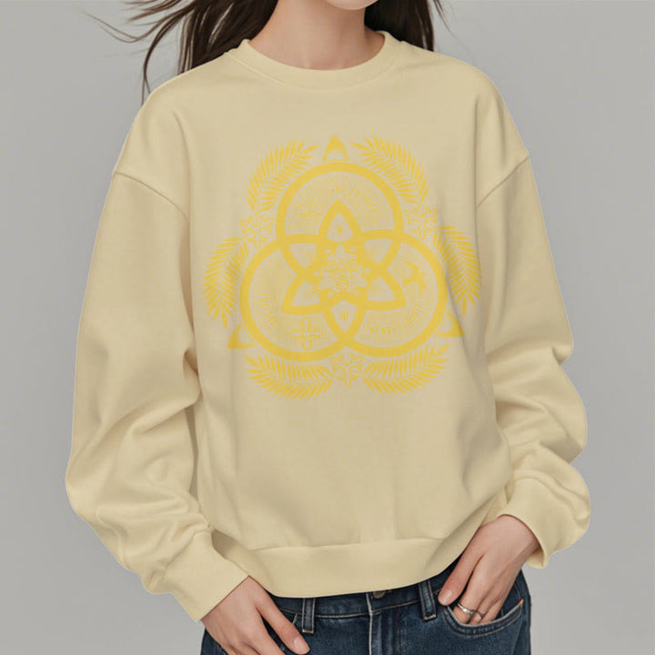 Christianartworkshop Klassisches Sweatshirt mit goldenem Emblem und Göttlicher Einheit – Fleecegefüttert aus Polyester - image 17
