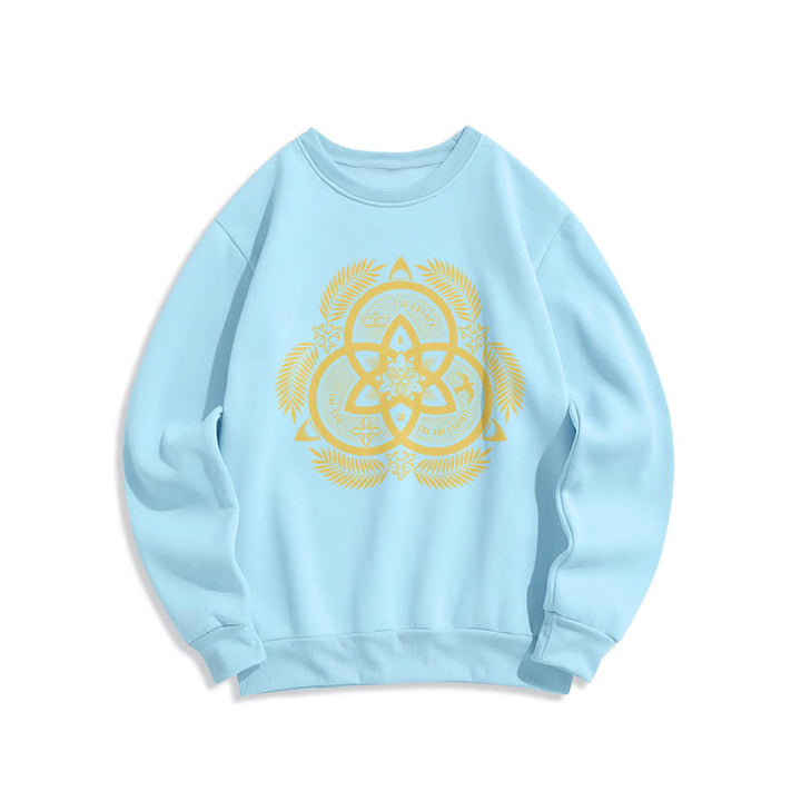 Christianartworkshop Klassisches Sweatshirt mit goldenem Emblem und Göttlicher Einheit – Fleecegefüttert aus Polyester - Blau - 2XL - image 25