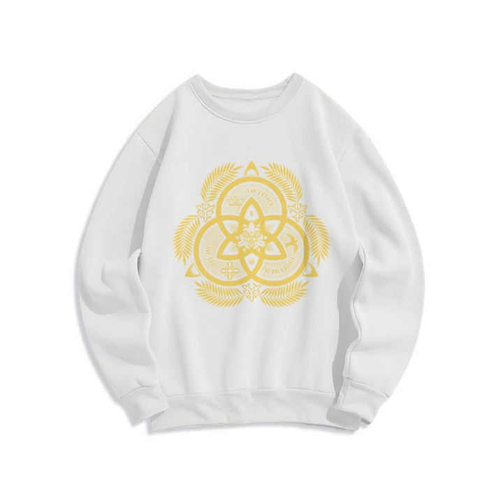Christianartworkshop Klassisches Sweatshirt mit goldenem Emblem und Göttlicher Einheit – Fleecegefüttert aus Polyester - Weiß - 2XL - image 10
