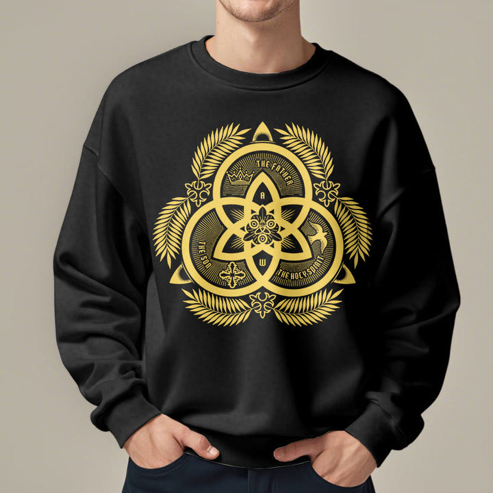 Christianartworkshop Klassisches Sweatshirt mit goldenem Emblem und Göttlicher Einheit – Fleecegefüttert aus Polyester - image 7