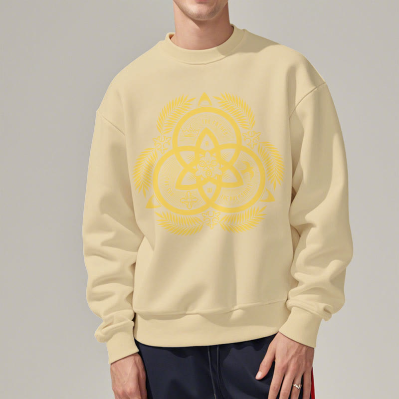 Christianartworkshop Klassisches Sweatshirt mit goldenem Emblem und Göttlicher Einheit – Fleecegefüttert aus Polyester - image 18