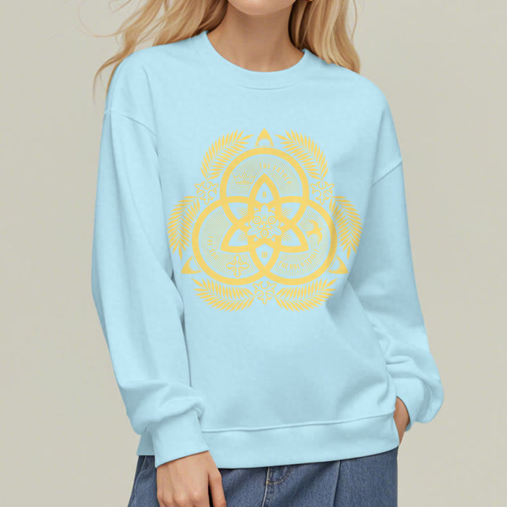 Christianartworkshop Klassisches Sweatshirt mit goldenem Emblem und Göttlicher Einheit – Fleecegefüttert aus Polyester - image 27